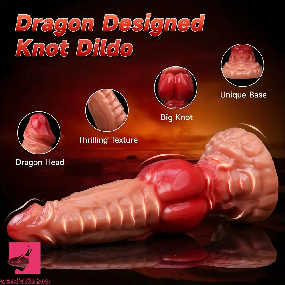 9.8in Dragon Head Big Knot Animal Monster Female Dildo For Beginners