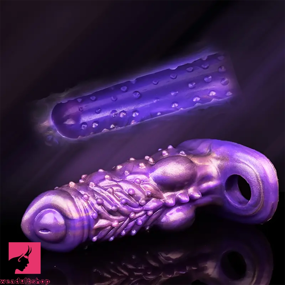 6.02in Multicolor Option Wolf Teeth Dildo Cock Sleeve Hollow Cock Sheath