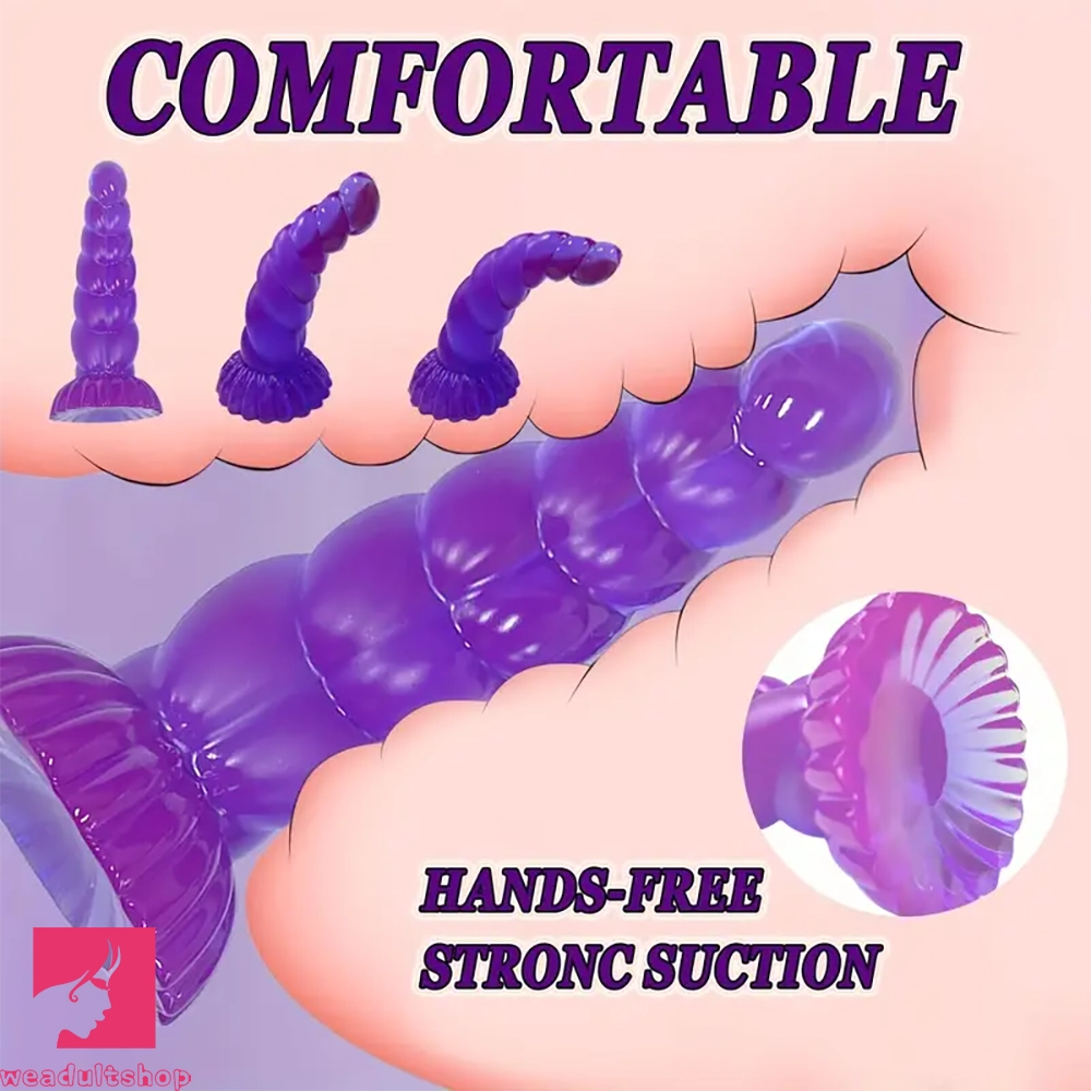 5.4in 8.66in Fantasy Purple Jelly Dildo Powerful Suction Cup Penis Toy