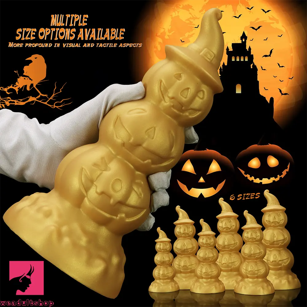 5.9in 6.69in 7.48in 8.26in 9.05in 9.84in Halloween Pumpkin Butt Plug Dildo