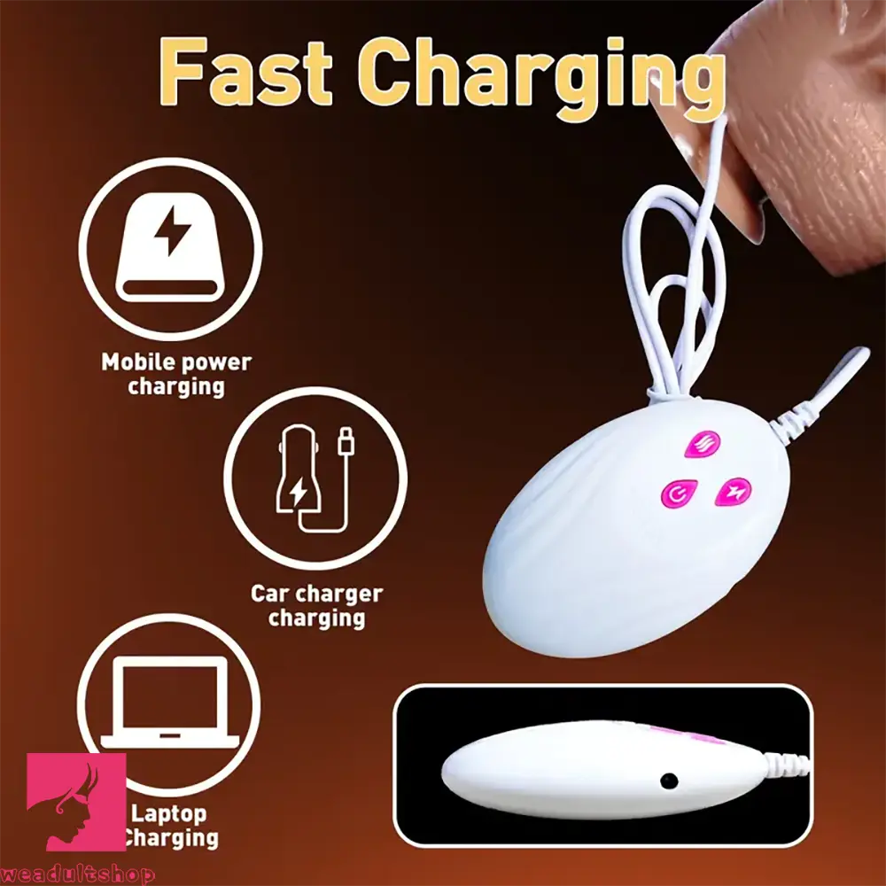 7.67in Swing Thrusting Heating Lifelike TPE Cock Automatic Dildo