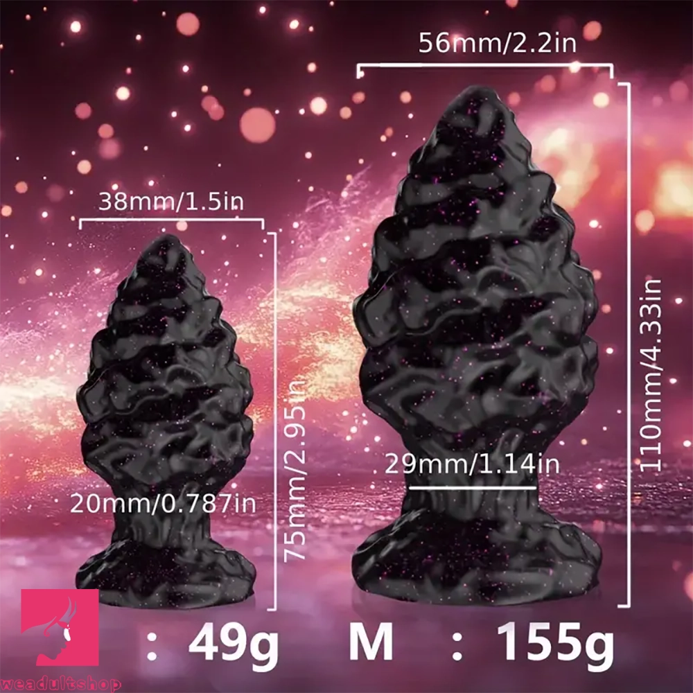 2.95in 4.33in Special-Shaped Silicone Anal Plug Thread Point Mini Dildo