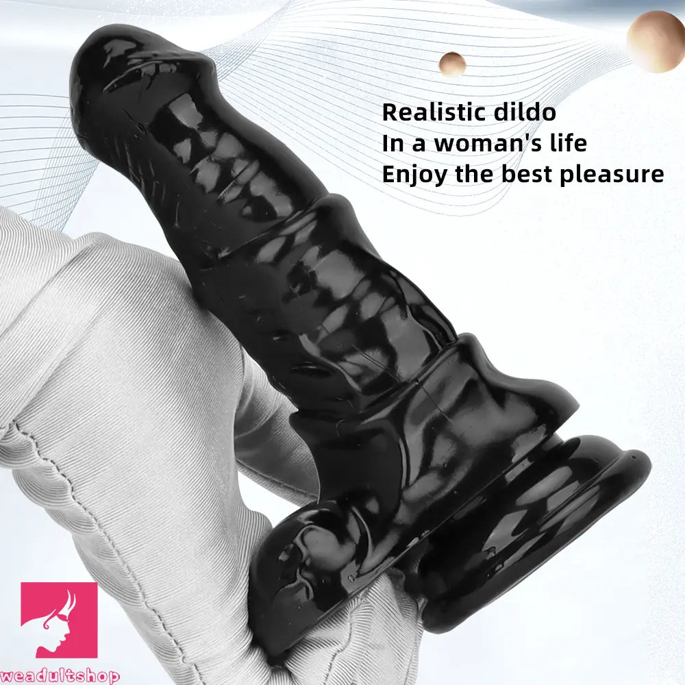 6.3in Black Sex Simulation PVC Penis Small Horse Dildo Female Masturbator