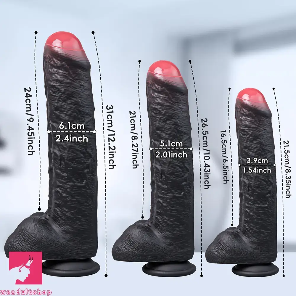 8.35in 10.43in 12.2in Uncut Large Silicone Realistic Skin Dildo Real Orgasm