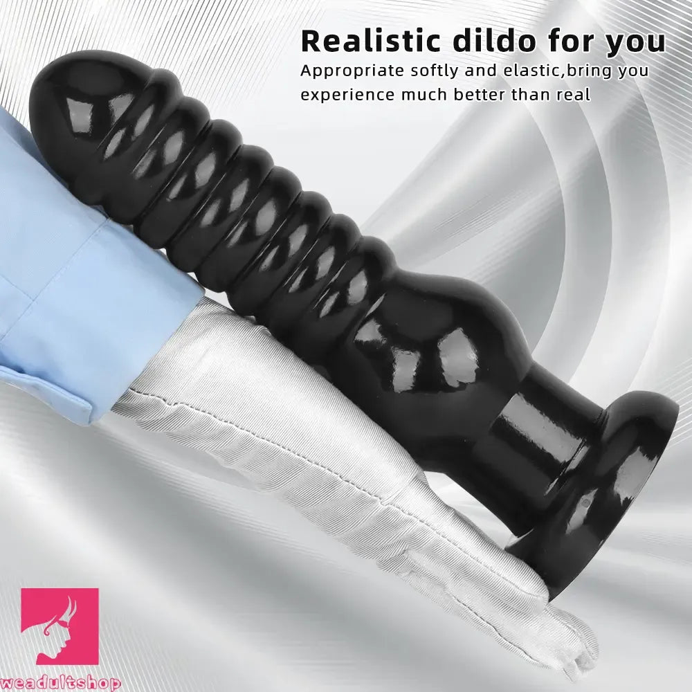 9.64in Knot Big Black Butt Plug PVC Dildo Suction Cup Knotting Cock Dildo