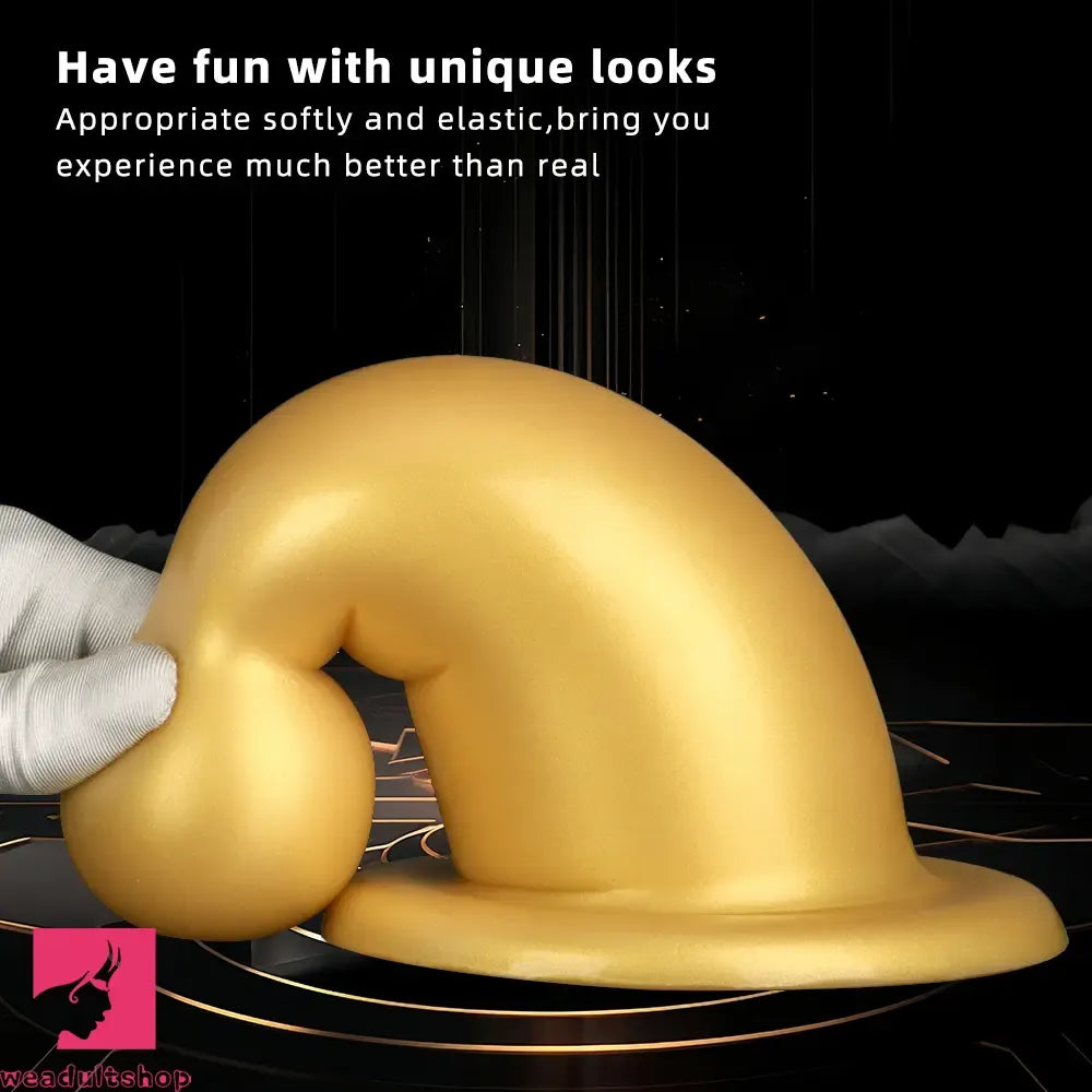 5.7in 7.87in Golden Silicone Soft Thick Butt Plug Dildo For Women Sex Toy