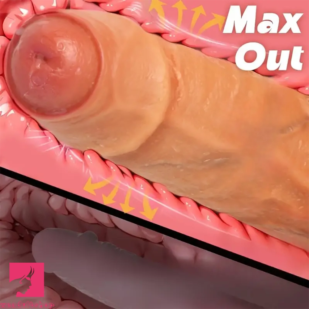 7.87in Realistic Uncut Dildo Thick Real Feel Dual Density Silicone Clit Dildo