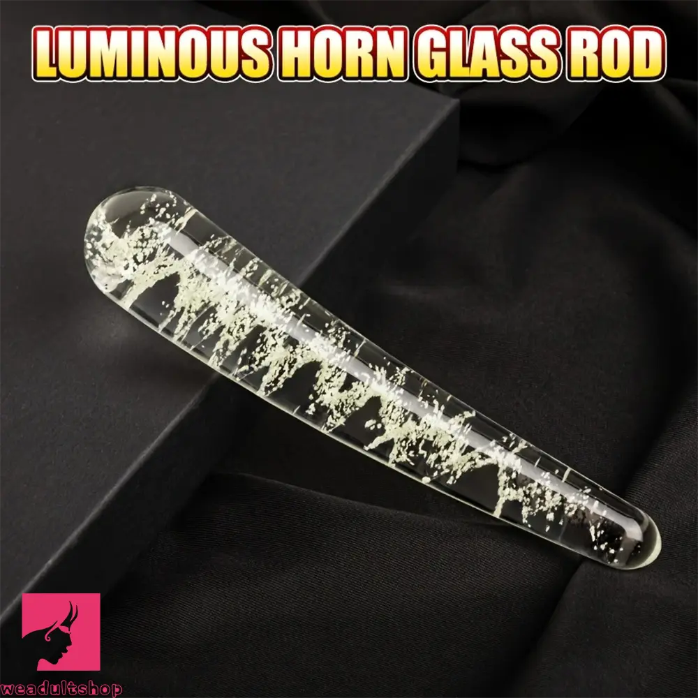 6.69in Fluorescent Glass Nighttime Glow-in-the-Dark Real G Spot Dildo
