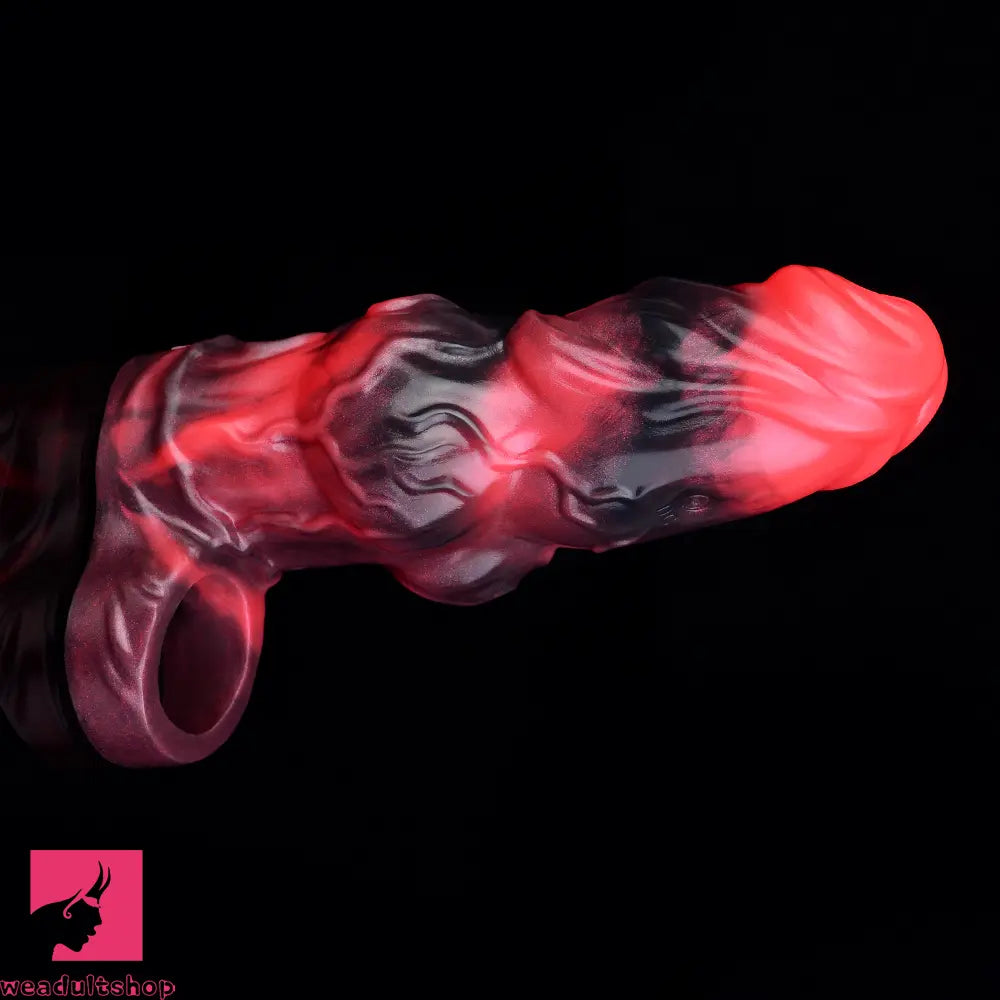 5.91in Silicone Dog Cock Sleeve Knot Dildo Vibrating Dildo With Cock Ring