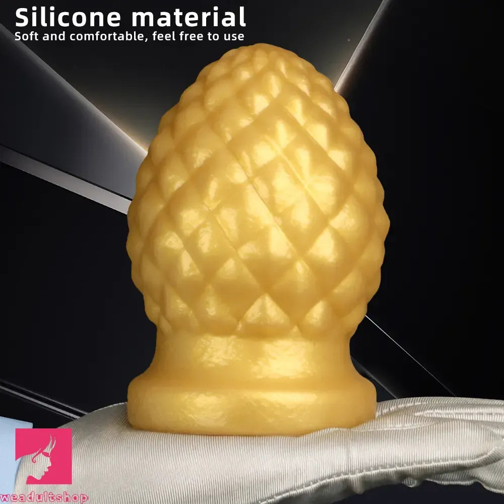 2.95in 4.52in Newbie Gold Silicone Soft Suction Cup Mini Anal Plug Dildo