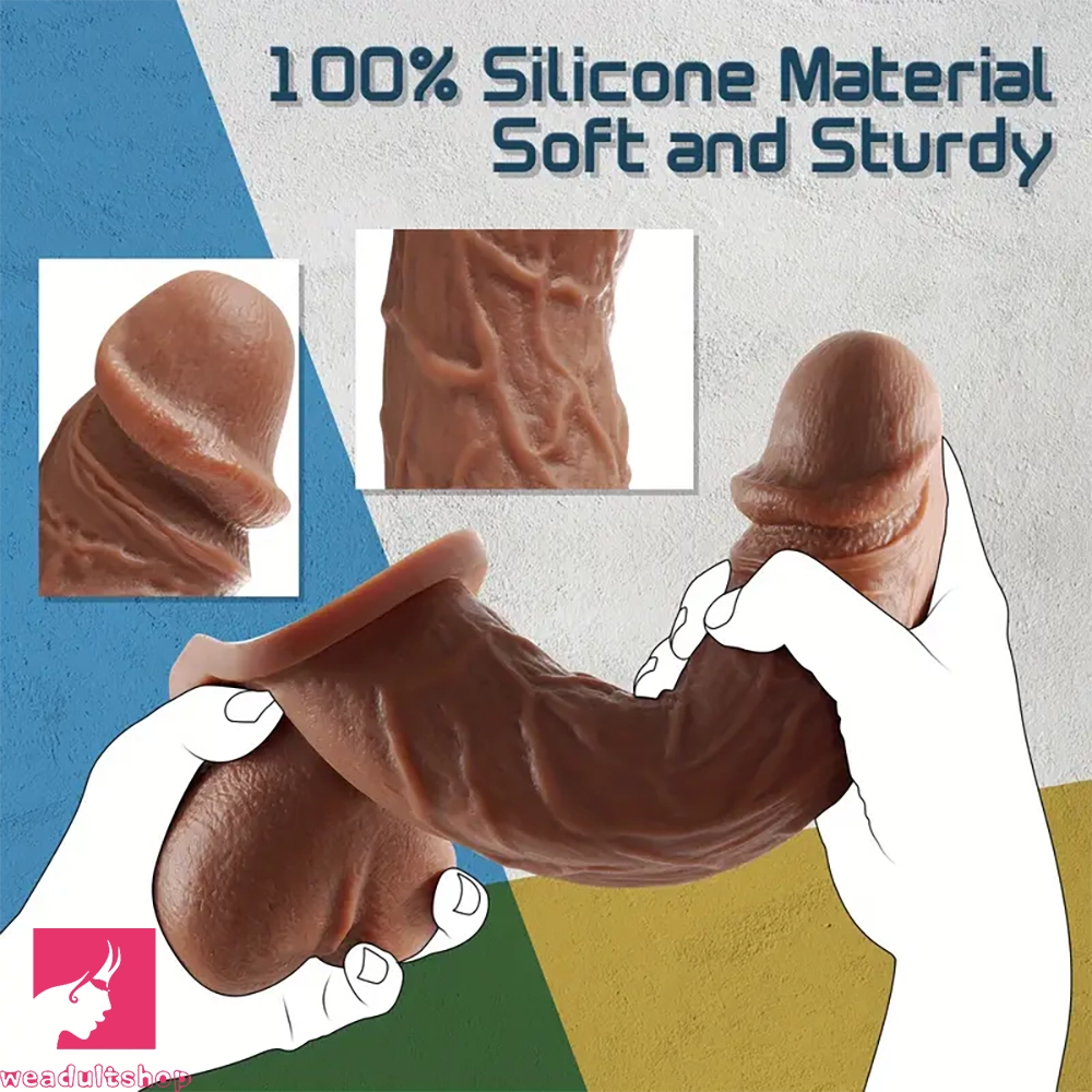 7.87in Silicone Soft Dildo With Big Glans Realistic Suction Cup Cock Dildo