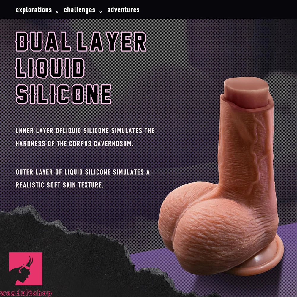 14.76in Dual Layer Huge Skin Feeling Soft Silicone Dildo Anal Sex Toy