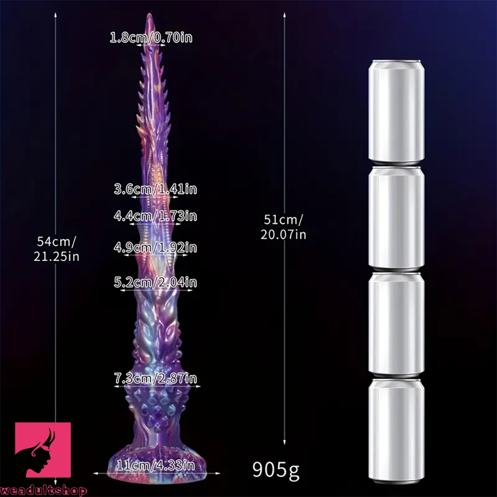21.25in Ultra Long Deep Anal Wolf Fang Monster Spiked Soft Cock Dildo