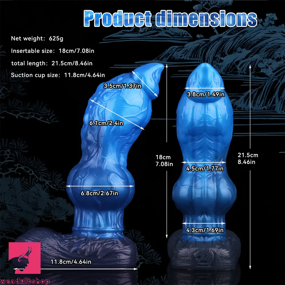 8.46in Animal Knot Double Density Silicone Soft Big Dildo For Pleasure