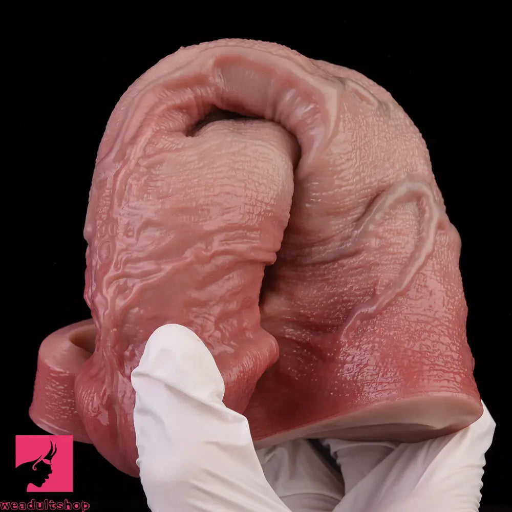 7.4in Vibrating Auto Remote Silicone Hollow Dildo Sleeve Penis Extender