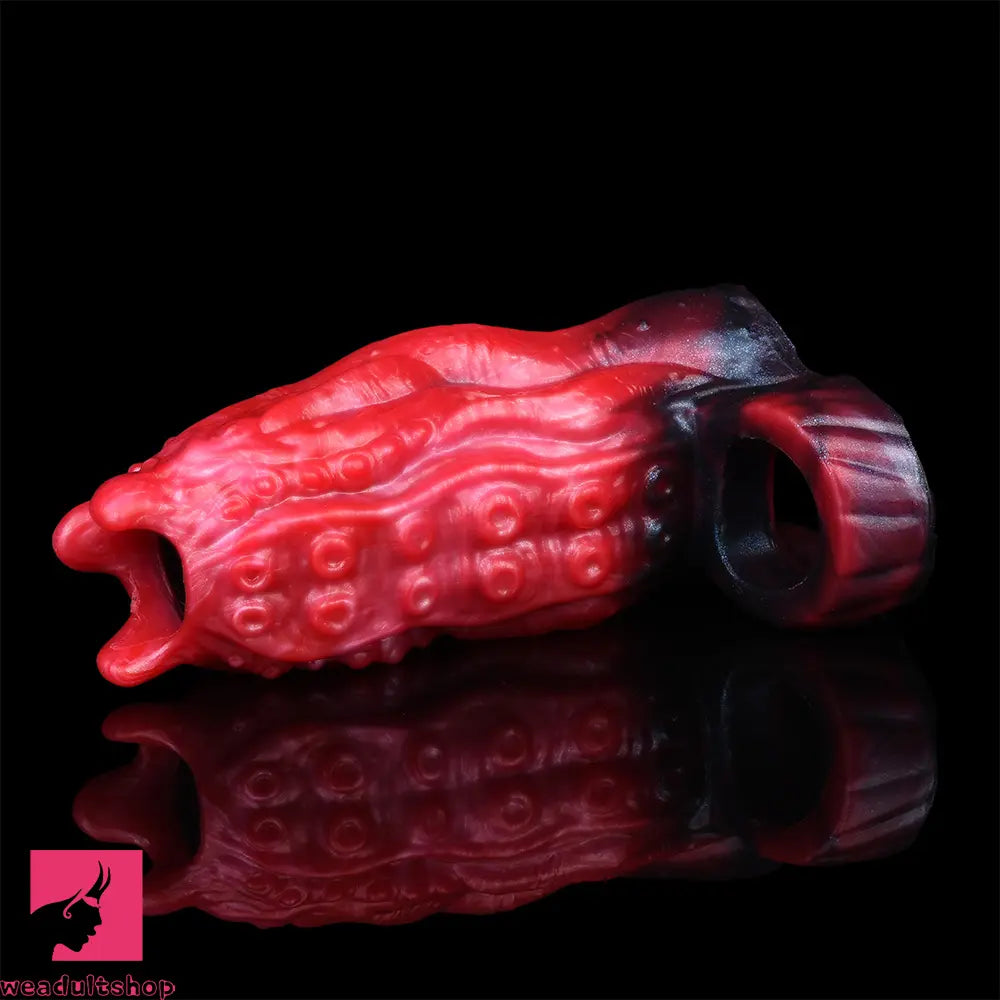 5.19in Octopus Soft Hollow Dildo Built-in keel Vibration Remote Penis Sleeve