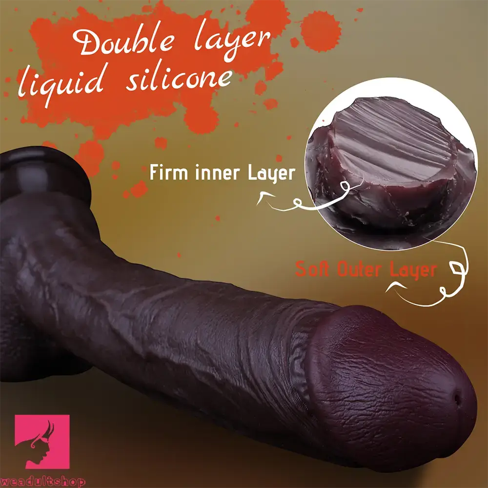 10.6in Dual Density Silicone Big Soft Dildo Real Cock Vaginal Stimulator