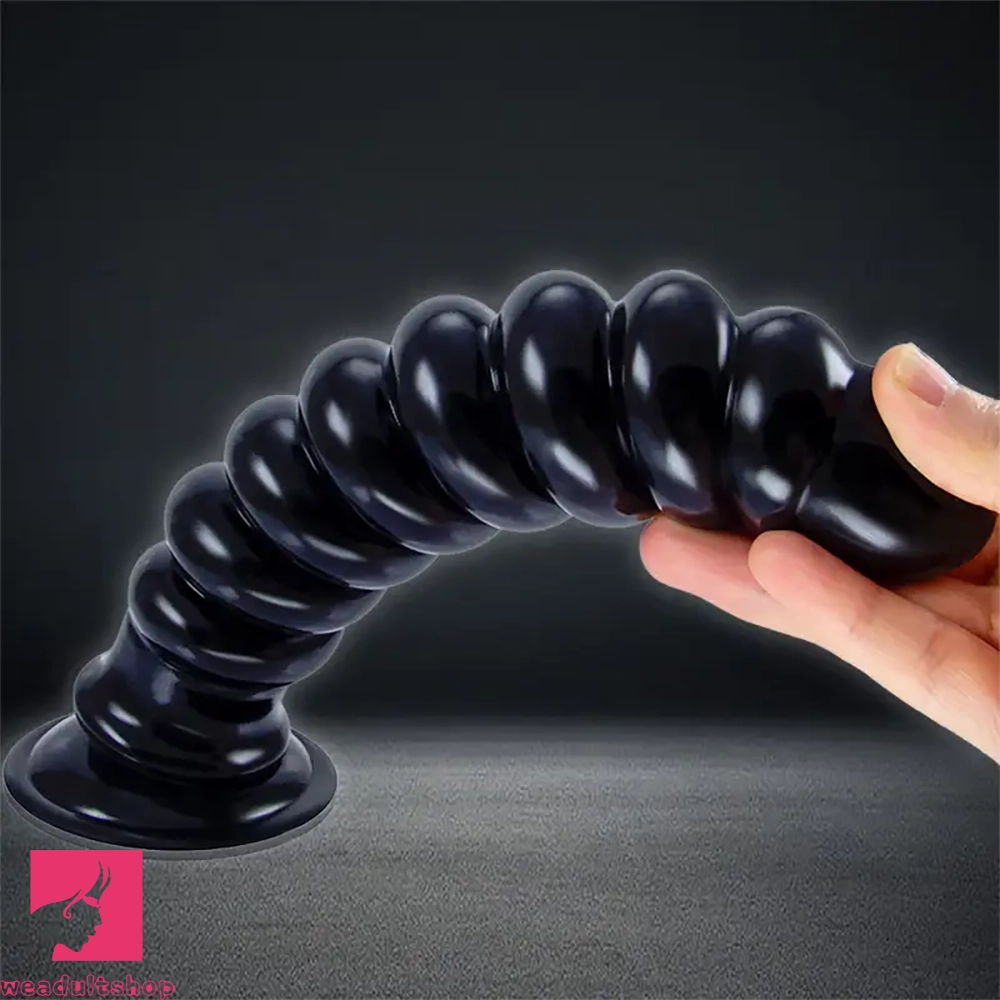 9in Anal Dildo With Thread Twists Flexible Spiral Anal Plug Clit Dilator