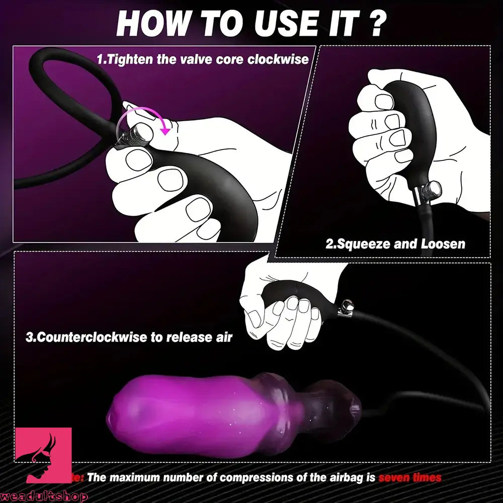 6.8in Inflatable Liquid Silicone Wearable Knot Soft Dildo With Useful T-Base