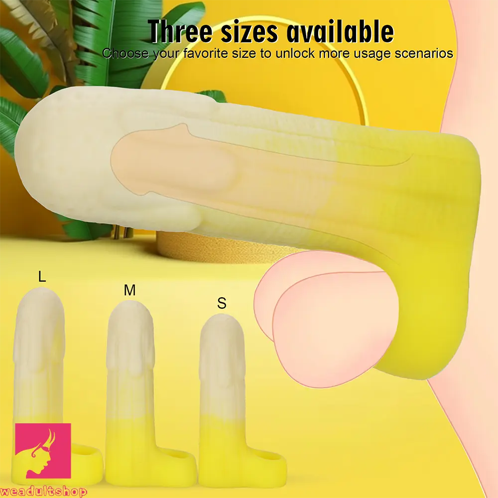 5.11in 5.31in 5.51in Banana Fantasy Hollow Dildo Sleeve Liquid Silicone Sleeve
