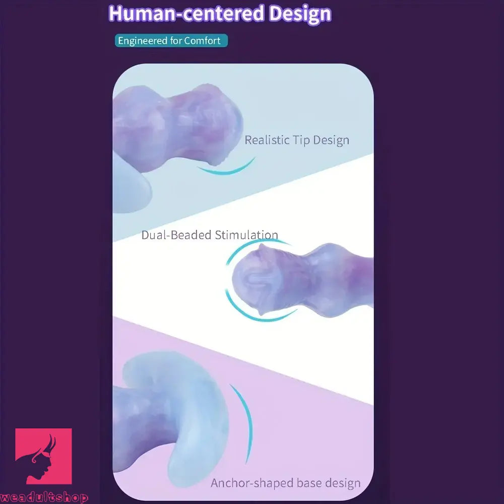 2.95in 3.9in 5.12in Small Sea Jade Anal Knot Silicone Soft Strap on Dildo