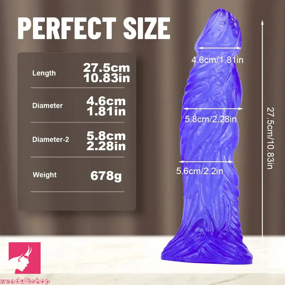 10.83in PVC Realistic Textured Bumpy Dildo For Women Men Gay Hand Free