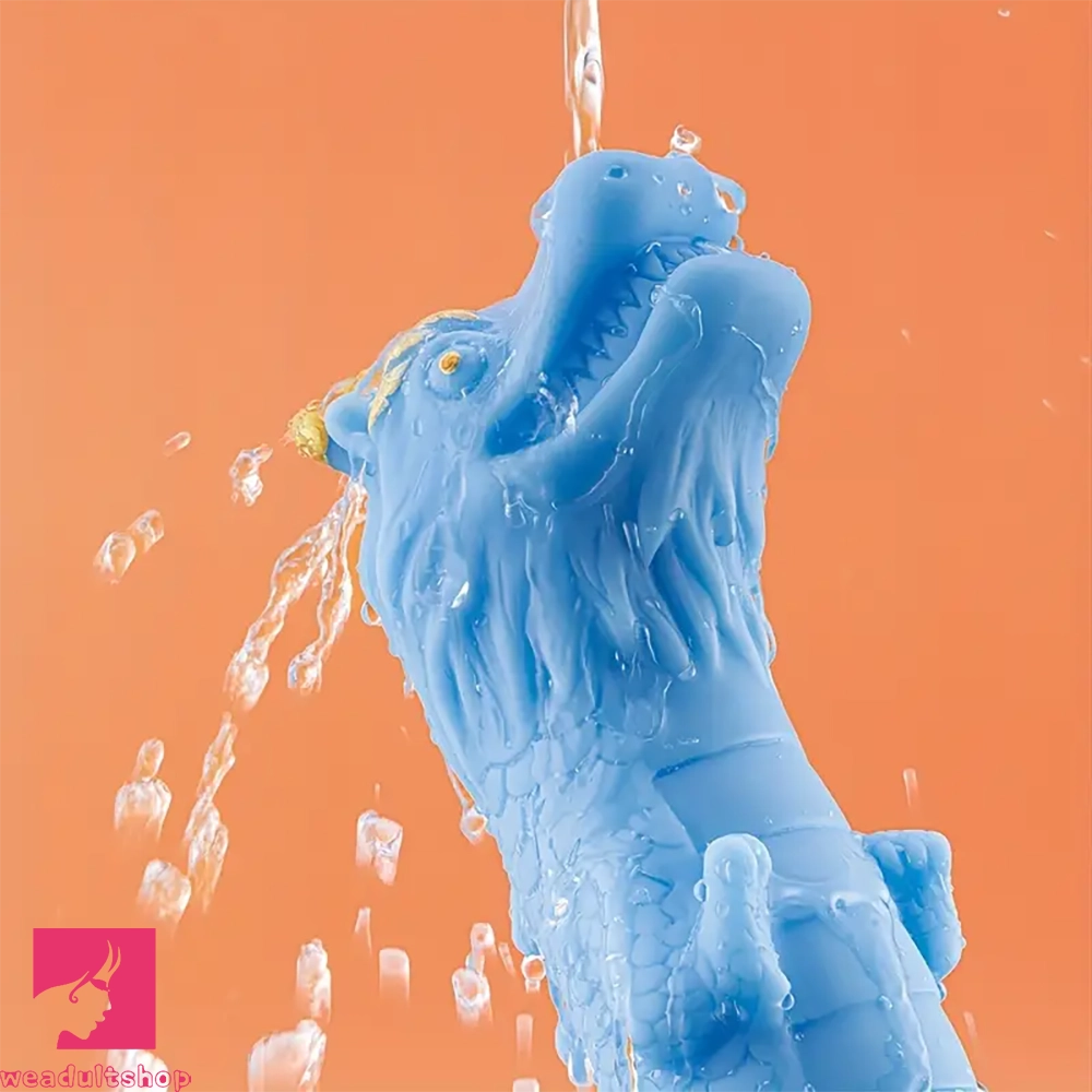 8.82in Blue Dragon Silicone Dildo Realistic Textured Adult Toy For Clit