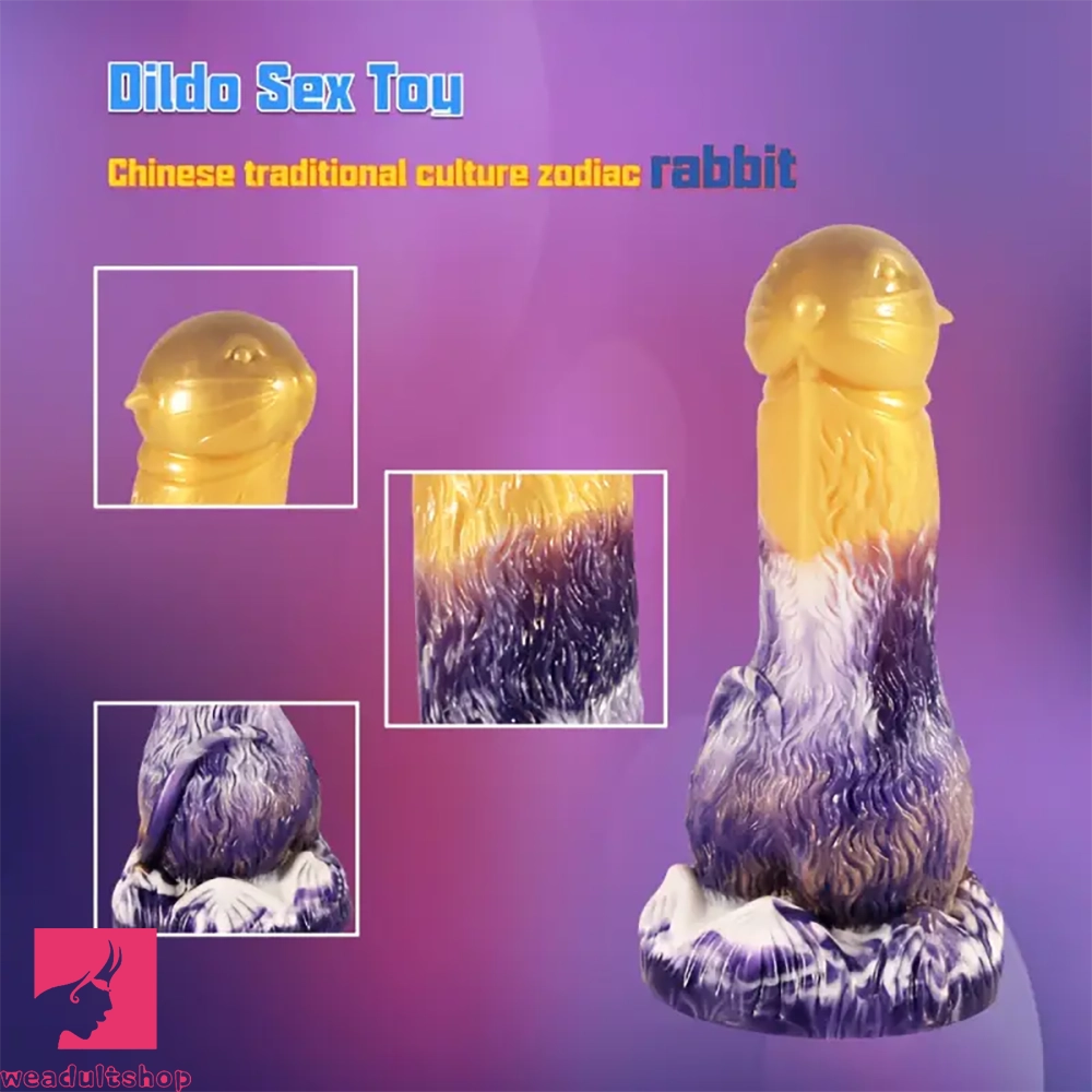 7.87in Dildo Sex Toy With Suction Cup Silicone Rabbit-Shaped Clit Dildo