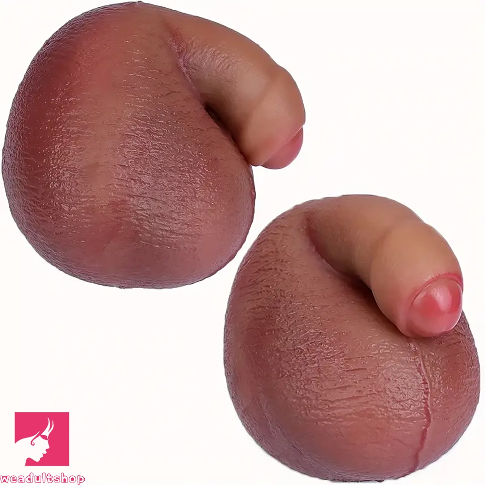 4.7in Realistic Scrotal Ball Soft Silicone Dilation Toy With Two Testicles