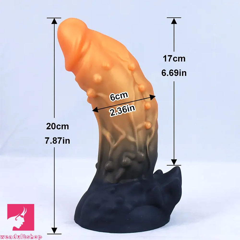 7.87in Real Silicone Monster Spiked Cock Dildo With Strong Suction Cup