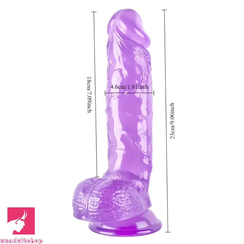 9.06in Realistic Lifelike Penis PVC Dildo With Powerful Suction Cup