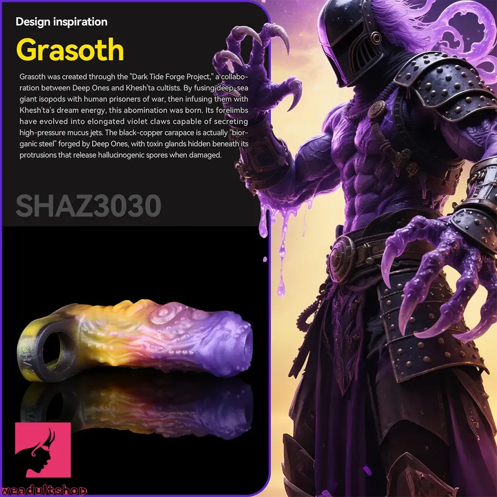 4.84in Grasoth Fantasy Odd Silicone Soft Dildo Sleeve Penis Extender