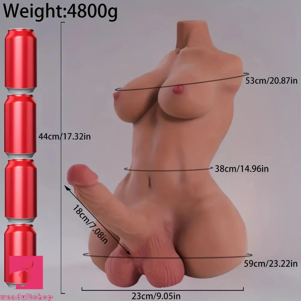 7.08in Shemale Sex Doll Torso For Clit Dildo Sex Toy with Trans Sex Torso