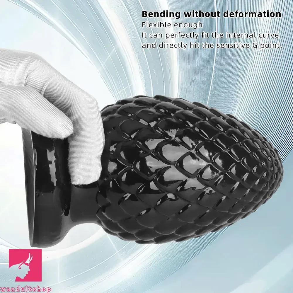 3.93in 5.9in Newbie Clit Female Masturbator PVC Black Butt Plug Dildo