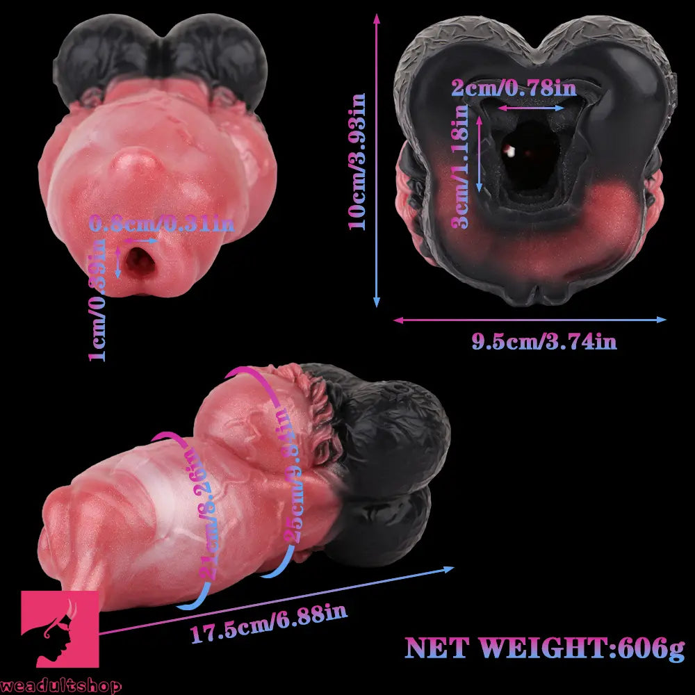 6.88in Dog Knot Dildo Male Masturbator Silicone Soft Fantasy Odd Penis