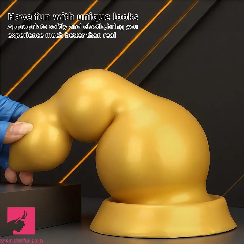 4.13in 5.91in 8.27in 10.63in Golden Soft Gourd-shaped 3-beads Dildo