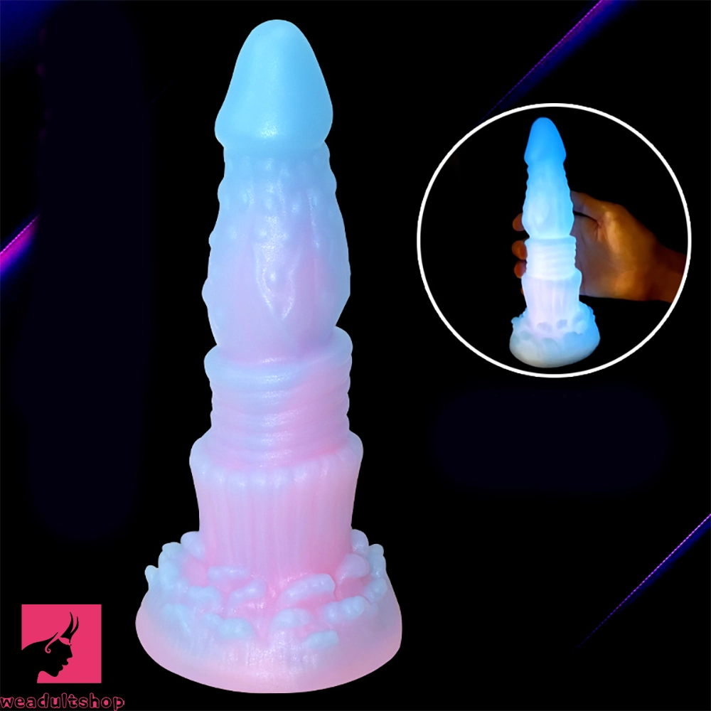 8.26in Silicone Soft Luminous Fantasy Dildo Woman Man Prostate Sex Toy