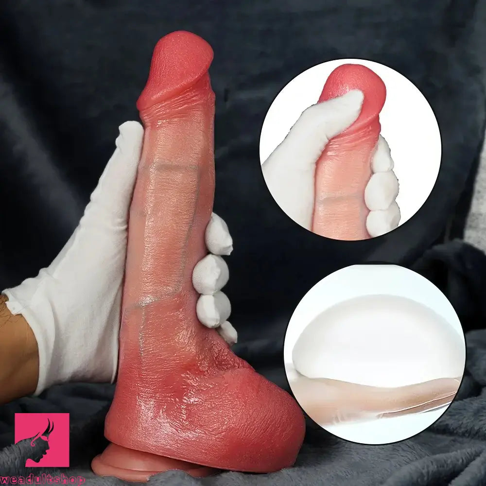 11.02in Realistic Soft Silicone Lifelike Dildo For Clitoral G-spot Safe Simulation