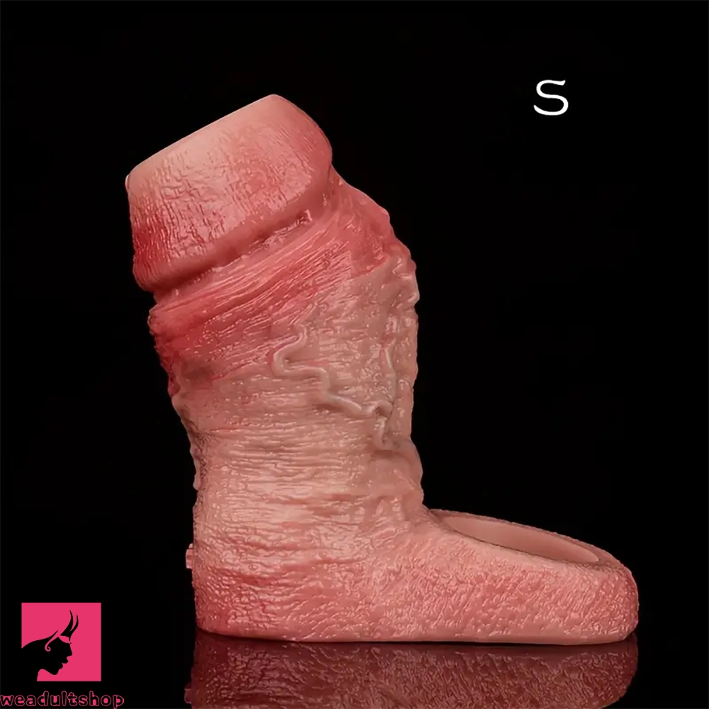 4.09in 4.64in 5.51in Realistic Silicone Sleeve Soft Flexible Cock Ring Dildo