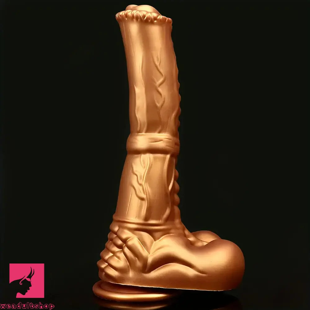 8.66in Golden Silicone Huge Horse Cock Dildo For Vaginal Prostate Sex