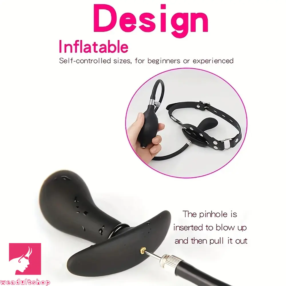 3.35in Silicone Mouth Gag Complete BDSM Sex Toy Inflatable Dildo Mouth Gag