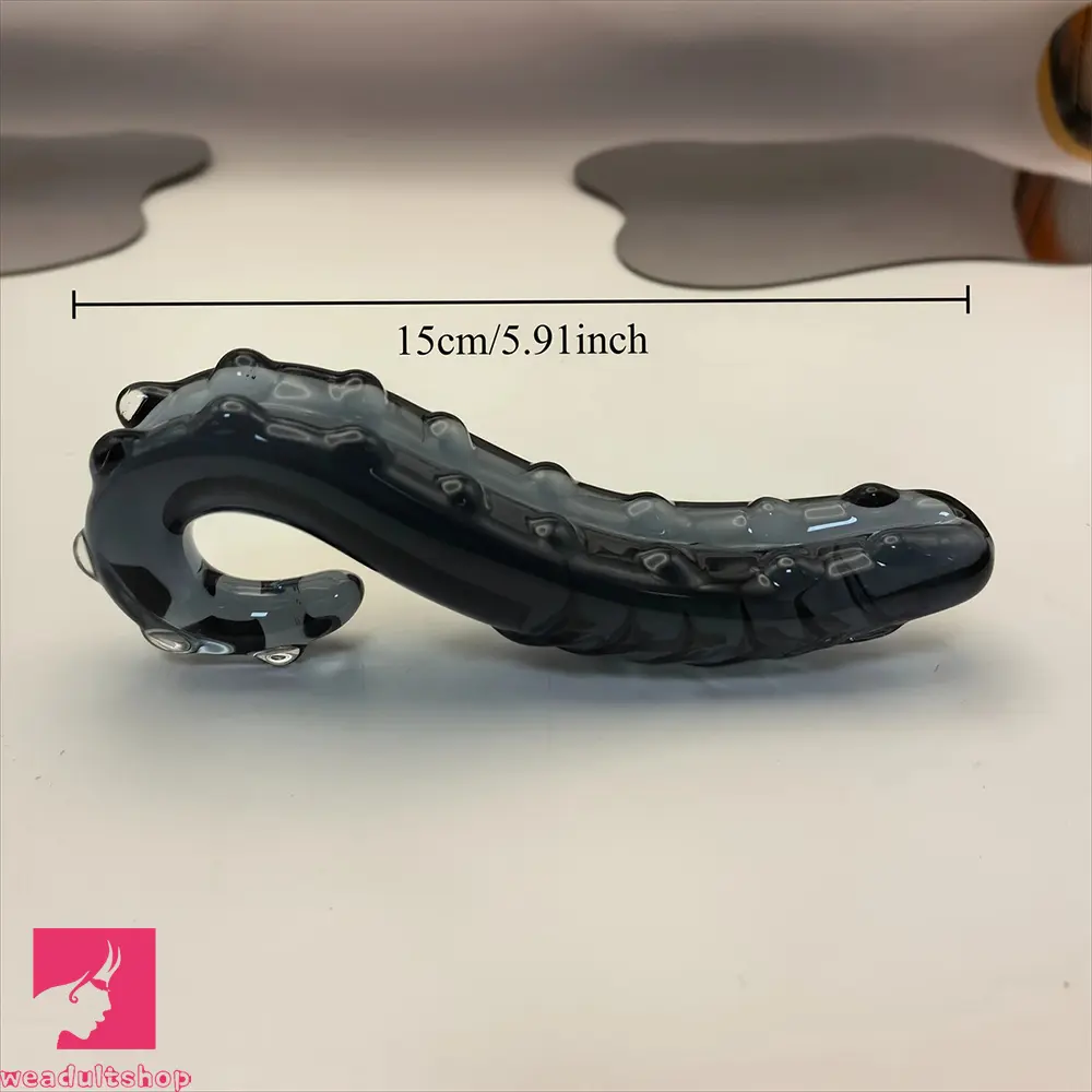 5.91in Spiked Seahorse High Transparent Crystal Glass Cock Tentacle Dildo