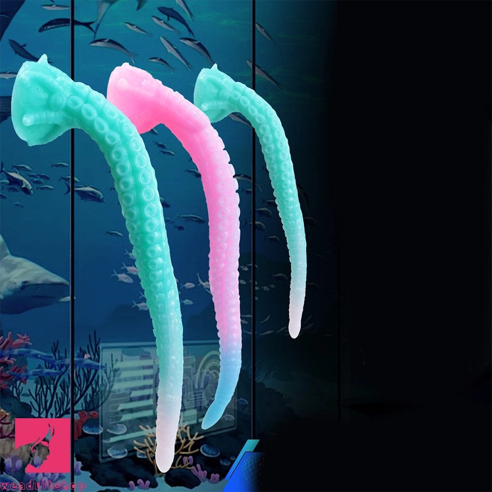 15.1in 17.3in Luminous Silicone Soft Long Big Tentacle Octopus Penis Dildo