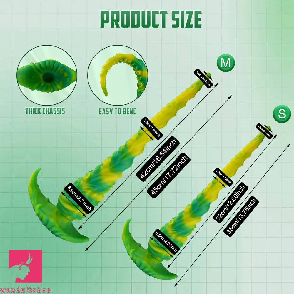 13.78in 17.72in Realistic Long Tentacle Octopus Anal Dildo For G Spot & Clit