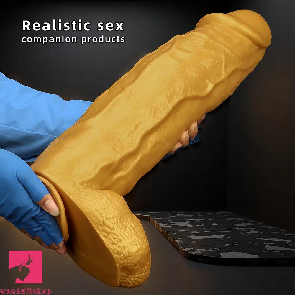 18.11in Gold Silicone Soft Huge Thick Long Dildo For Anus Vagina Cock