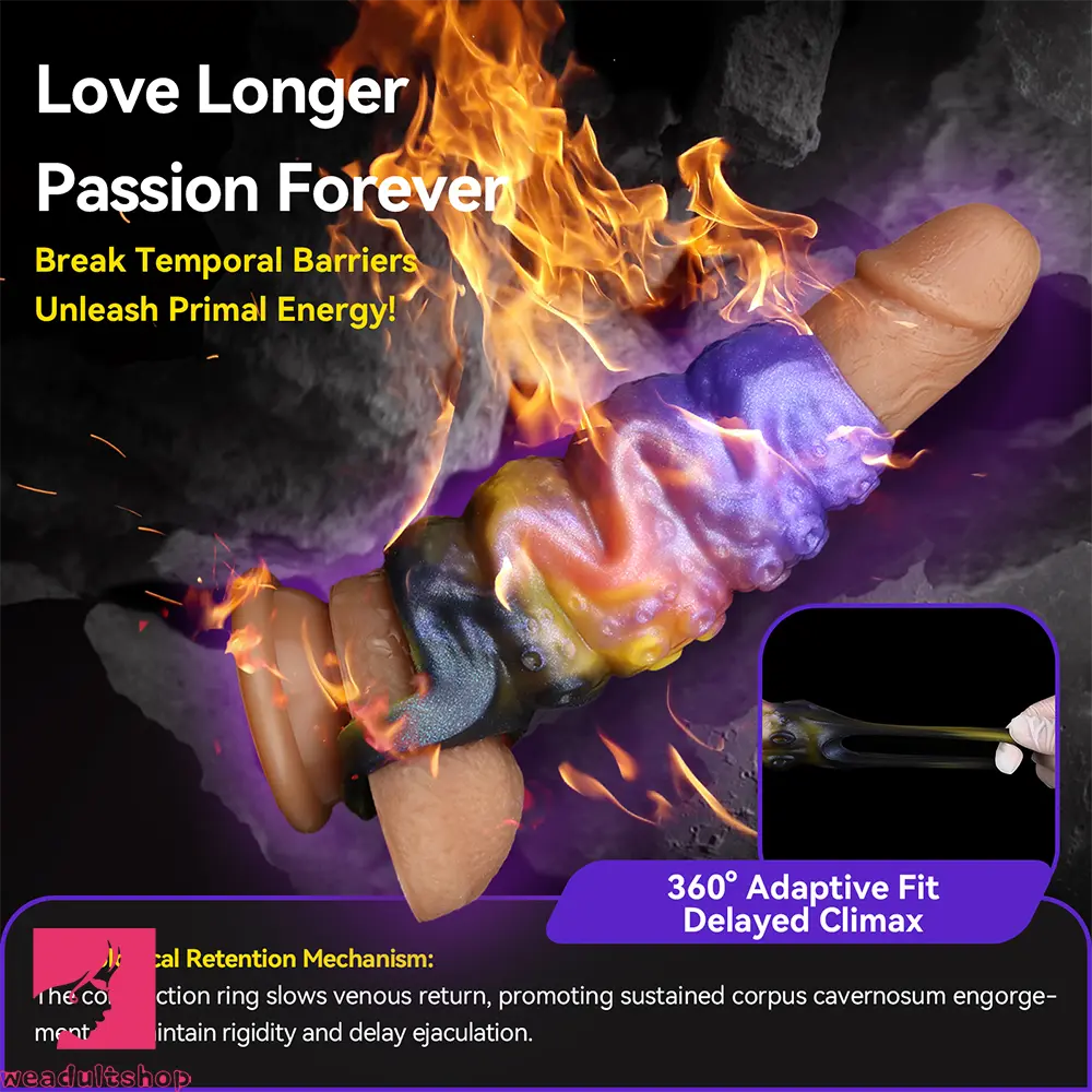 4.96in Sathos Euvoros Tentacle Silicone Soft Dildo Sleeve Penis Extender