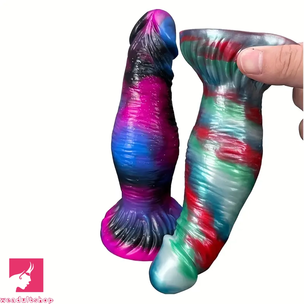 8.07in Egg-free Fat Silicone Monster Soft Cock Dildo Suction Cup Base