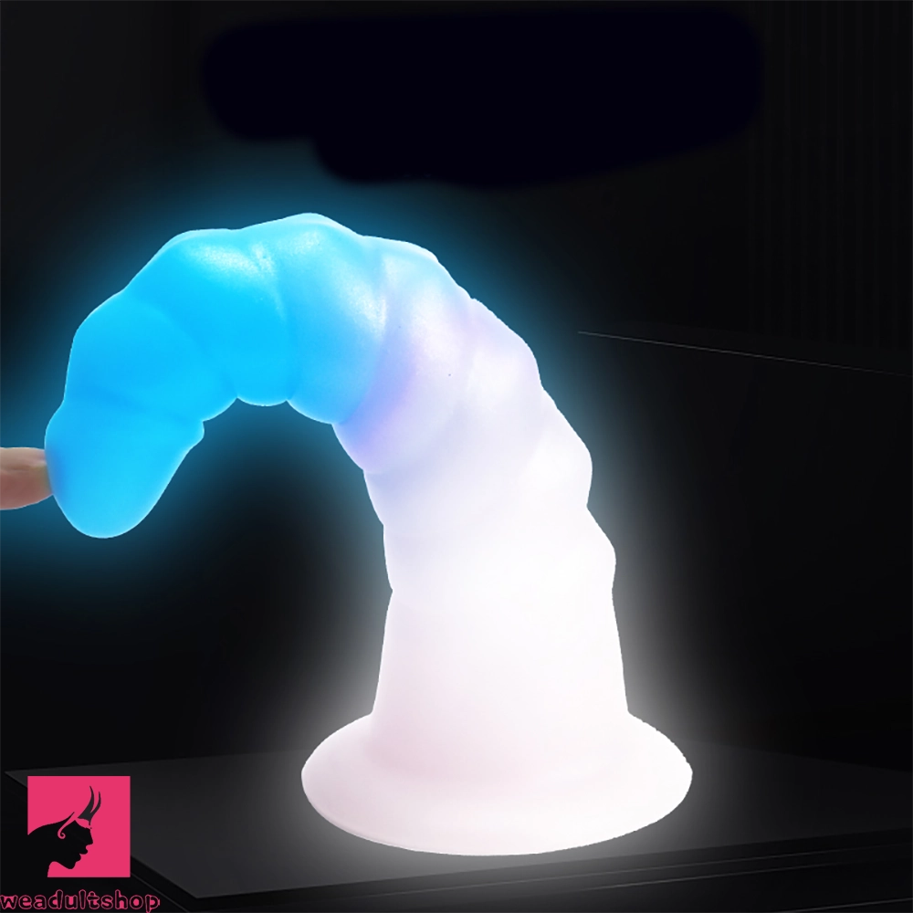 7.28in Luminous Soft Silicone Fantasy Dildo Silicone Dick For Anal Prostate