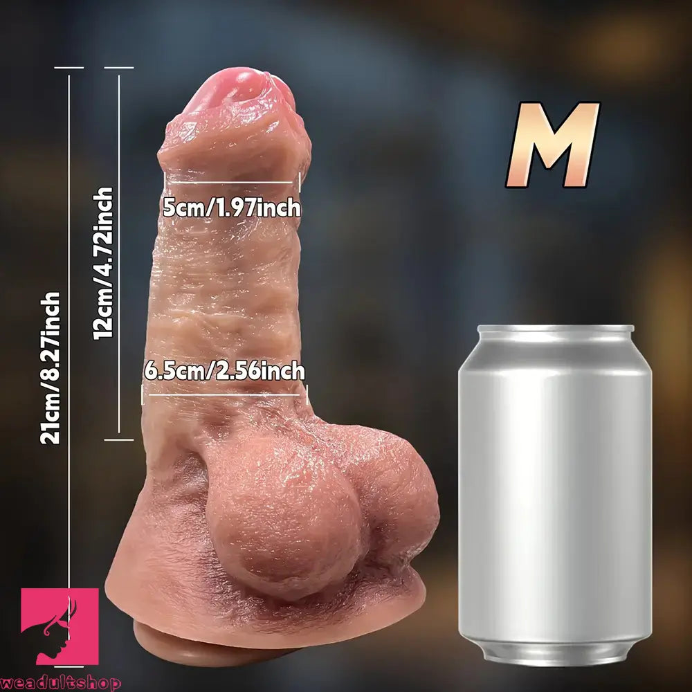 6.69in 8.27in 10.63in Huge Thick Light Beige Dual Density Silicone Dildo