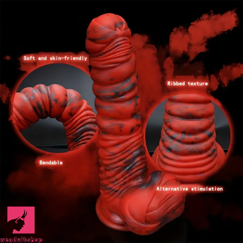 8.66in Real Uncut Silicone Odd Dildo Skin-Like Speckled Odd Big Dildo